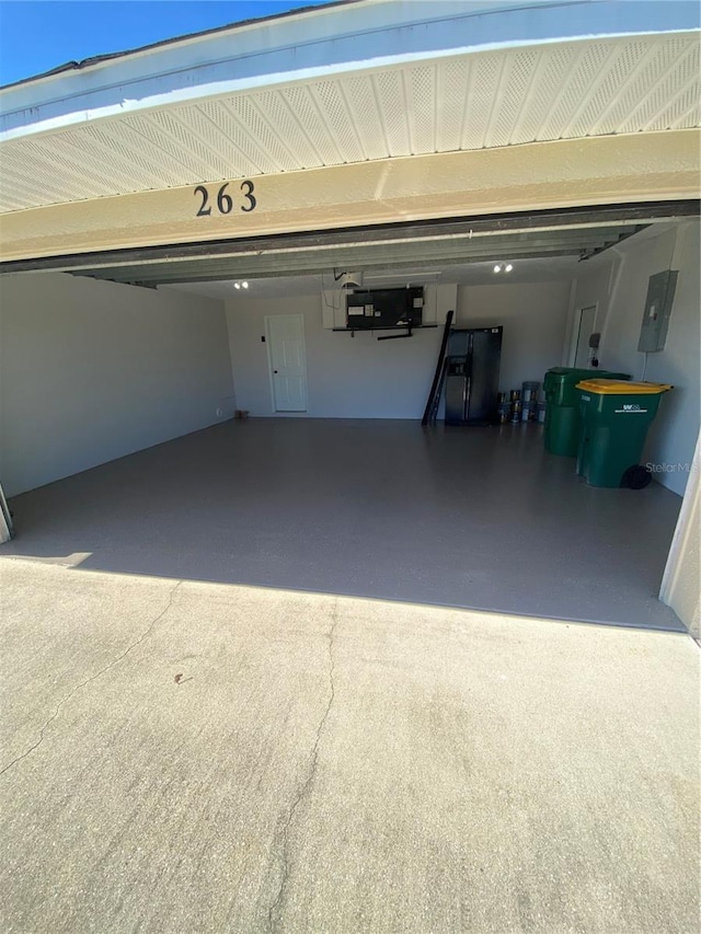 garage featuring electric panel