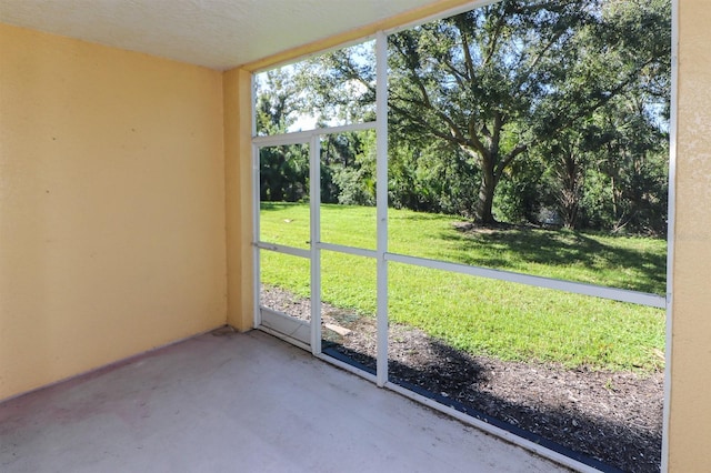 view of unfurnished sunroom