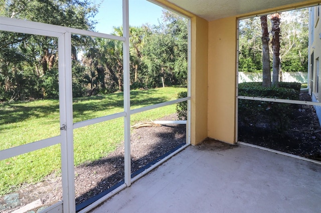 view of unfurnished sunroom