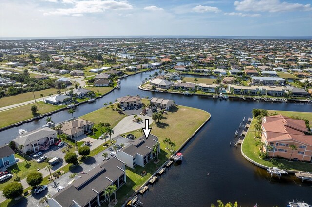1439 Mediterranean Dr Unit C, Punta Gorda, FL 33950 - bird's eye view featuring a residential view and a water view