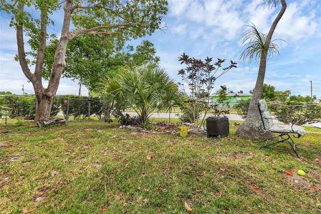 view of yard featuring cooling unit