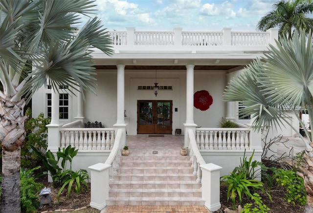 entrance to property with french doors