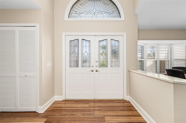 foyer featuring hardwood / wood-style flooring