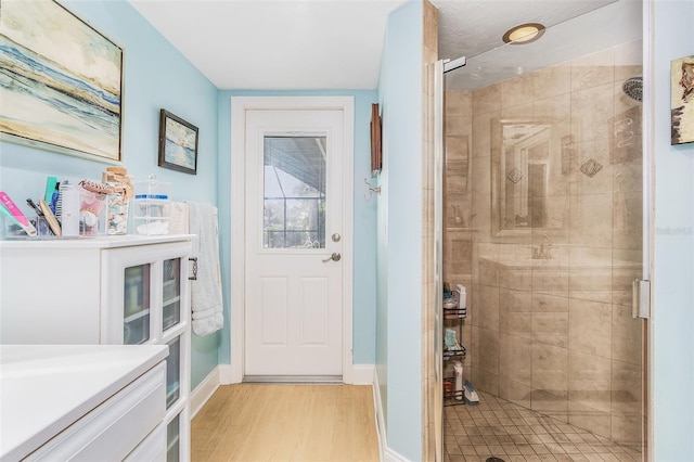 doorway to outside featuring light hardwood / wood-style flooring