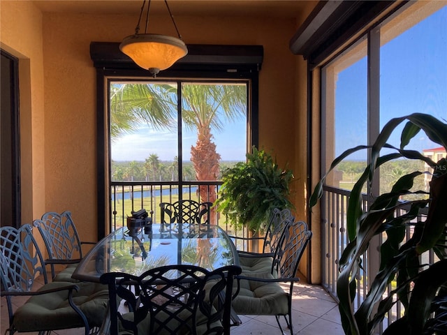 view of sunroom