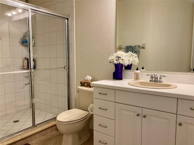 98 Vivante Blvd Unit 98412, Punta Gorda, FL 33950 - full bath featuring vanity, toilet, a textured wall, and a stall shower