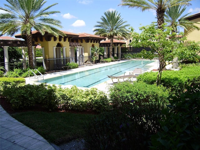 view of pool featuring a patio area