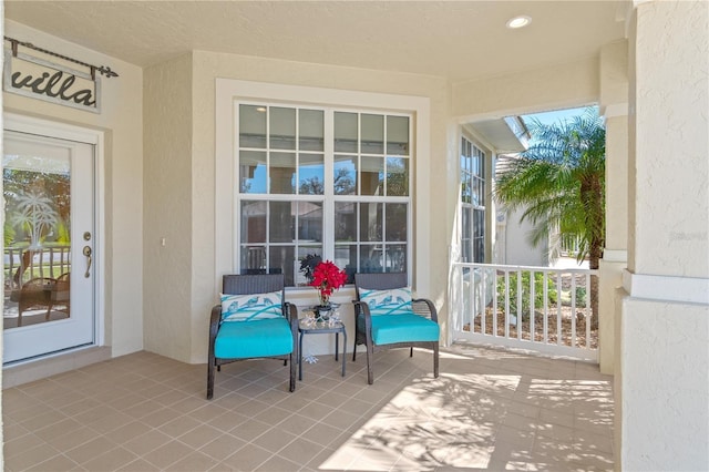 view of patio with a porch