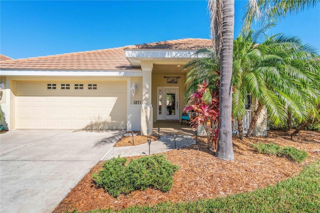 view of front of house with a garage