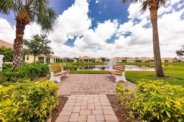 view of home's community featuring a water view