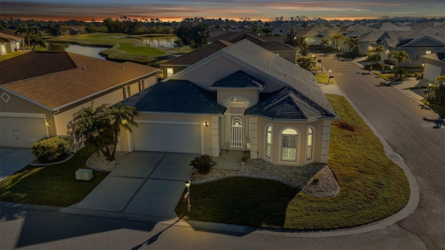 view of front of house with a garage