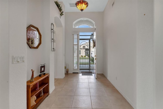 view of tiled entrance foyer