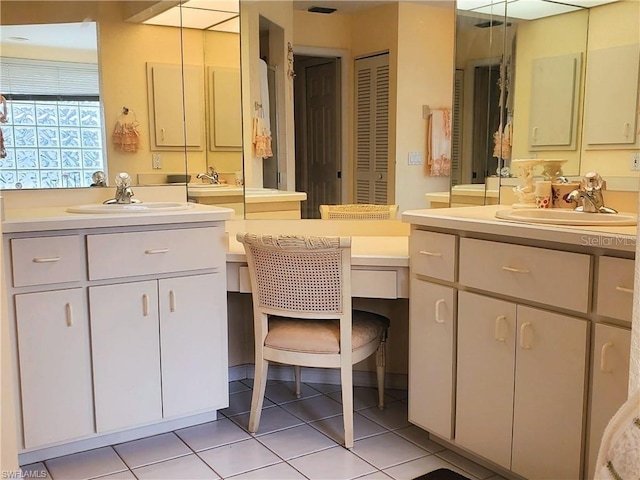 bathroom featuring vanity and tile patterned floors