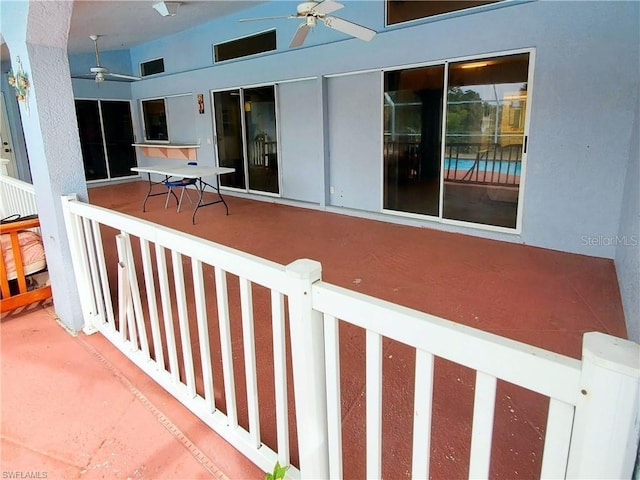 view of patio / terrace featuring ceiling fan