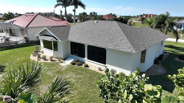 view of front of home with a front yard