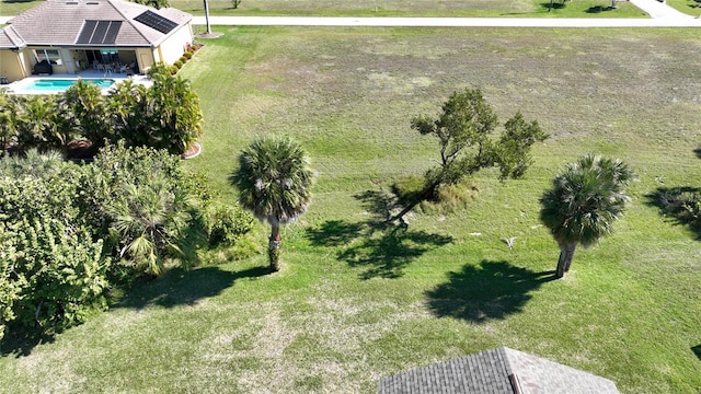 drone / aerial view with a rural view