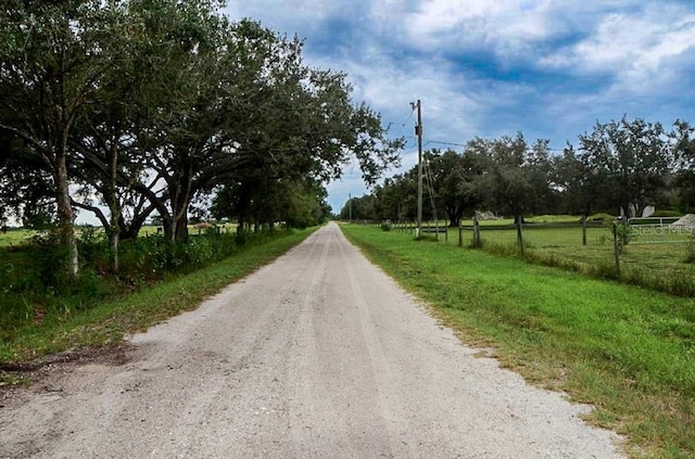 view of street featuring a rural view