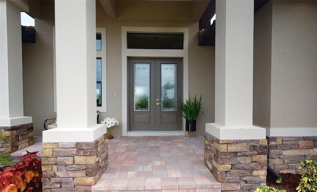 entrance to property with french doors