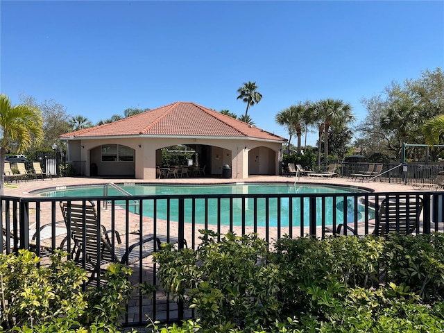 view of pool with a patio area