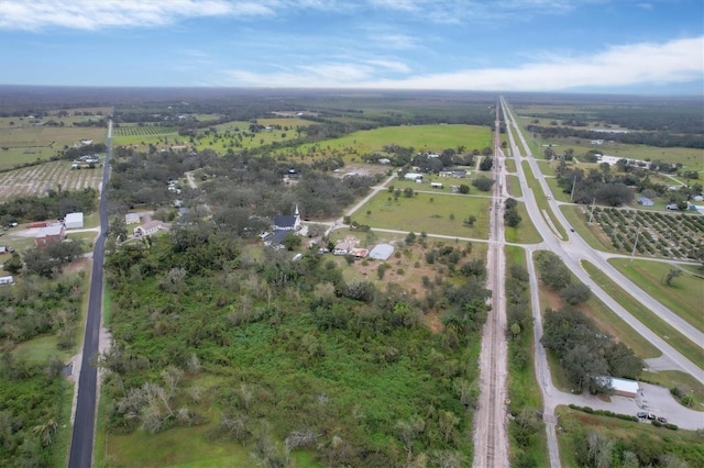 drone / aerial view with a rural view