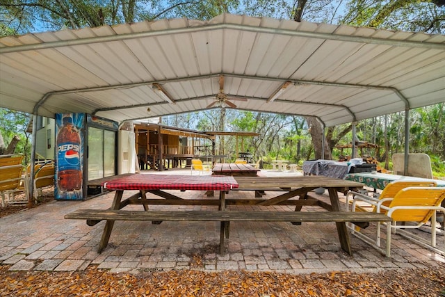 view of patio / terrace with ceiling fan