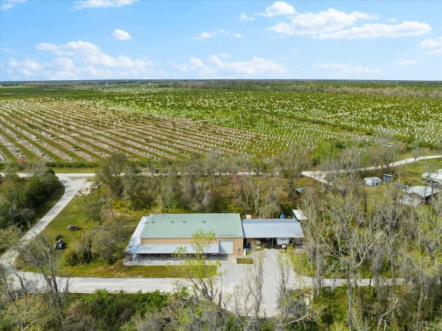 aerial view with a rural view