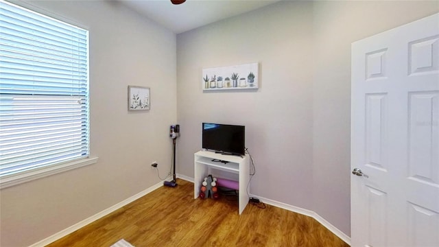 home office featuring light wood-type flooring