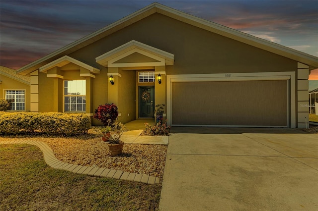 view of front facade with a garage