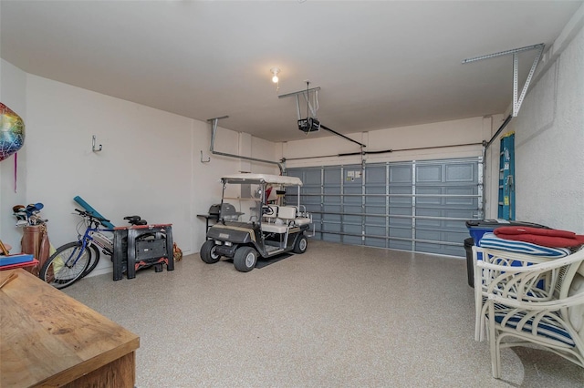 garage featuring a garage door opener