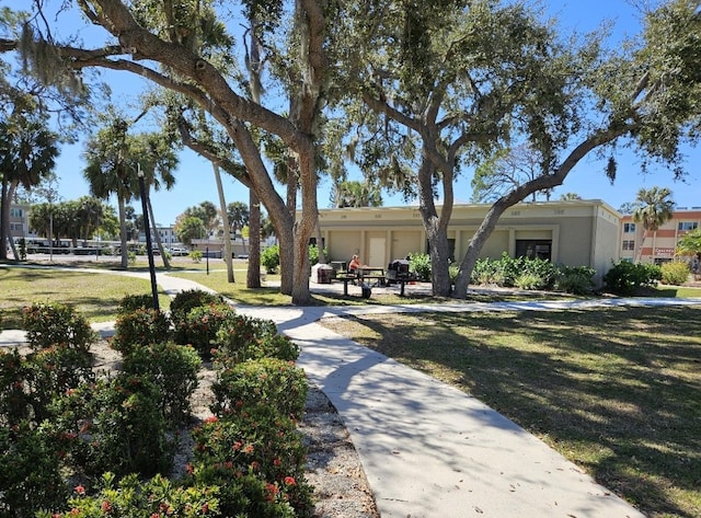 view of community with a lawn