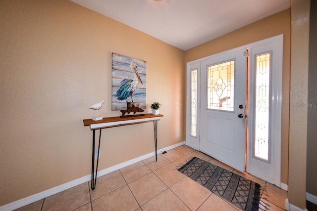 view of tiled entrance foyer