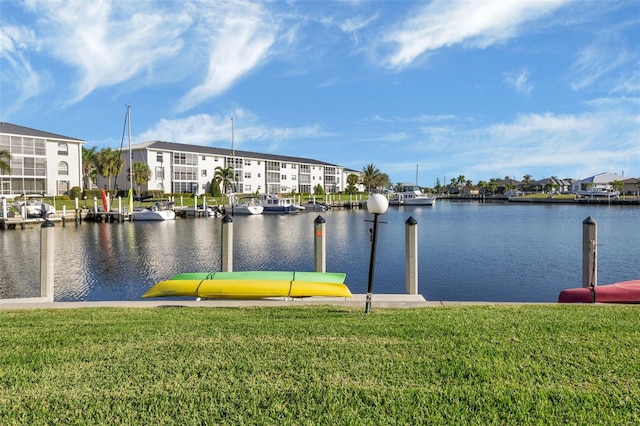 view of water feature featuring a boat dock