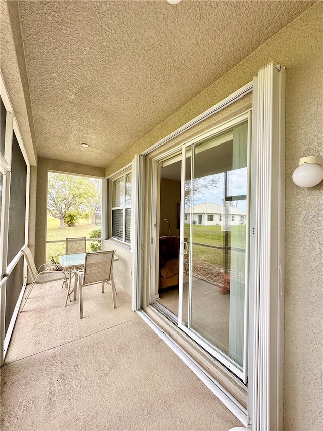 view of unfurnished sunroom