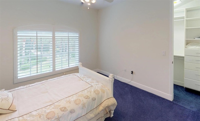 unfurnished bedroom with carpet and ceiling fan