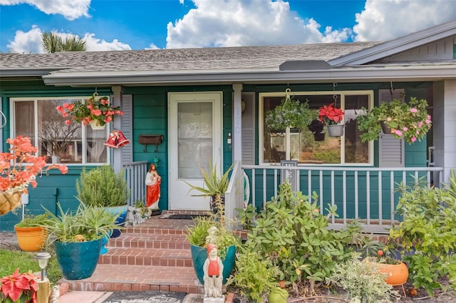 property entrance with a porch