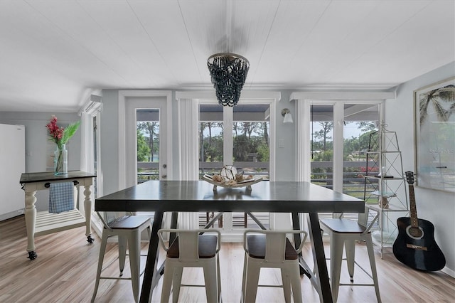 dining room featuring light wood-type flooring