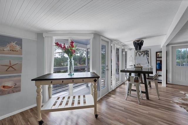 dining room featuring light hardwood / wood-style flooring