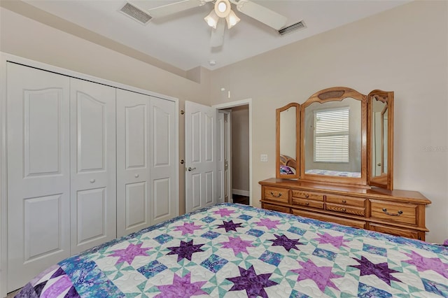 bedroom with ceiling fan