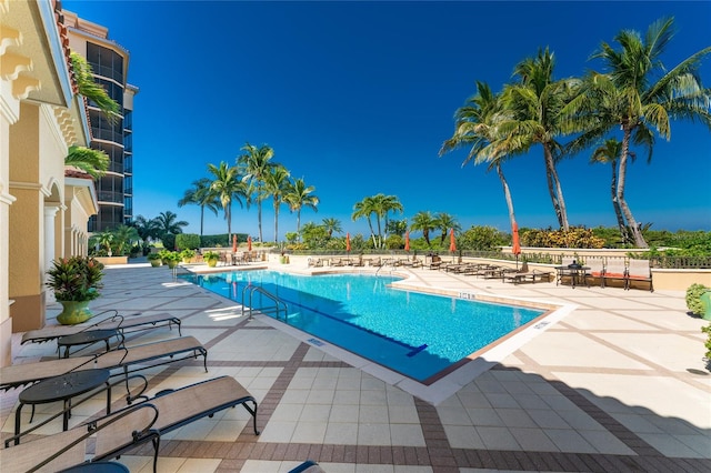 view of pool with a patio area