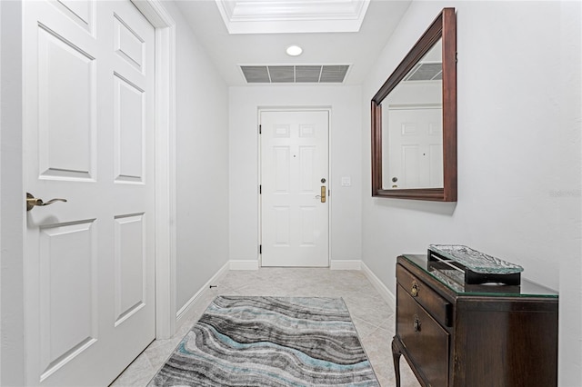 entryway featuring light tile patterned floors