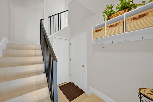 interior space with light tile floors