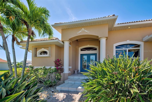 entrance to property with french doors