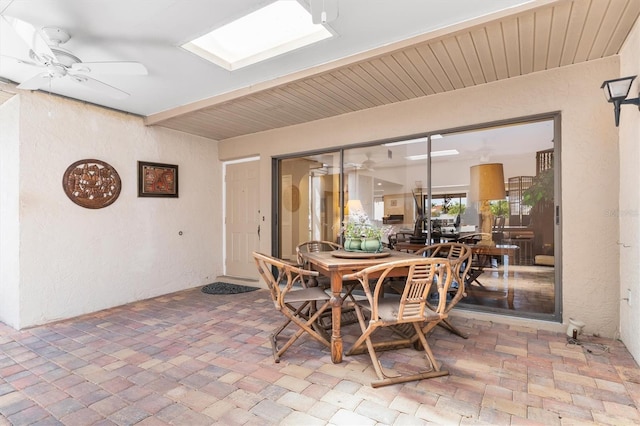 view of patio with ceiling fan