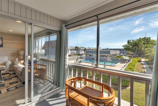 view of sunroom