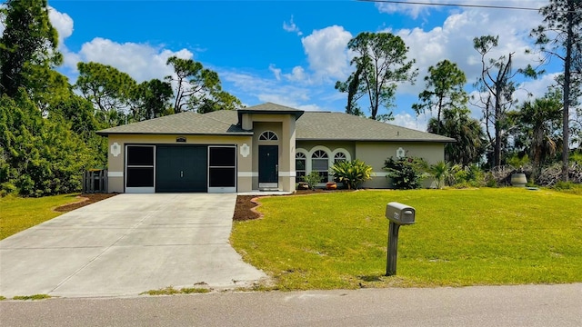 ranch-style house with a front yard