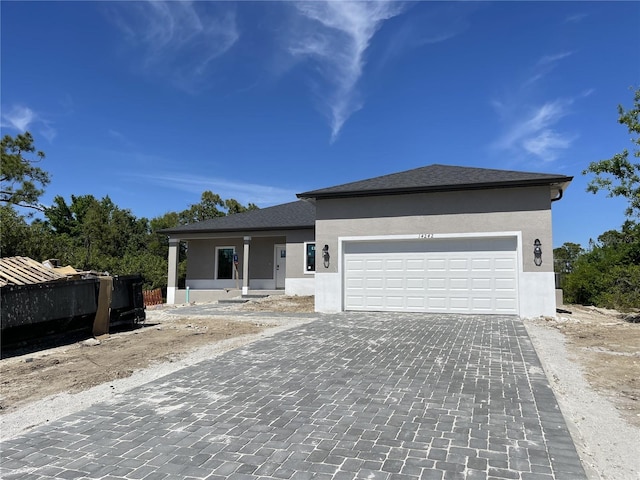 view of front of house with a garage