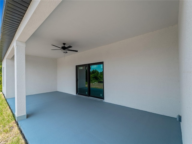 view of patio / terrace featuring ceiling fan