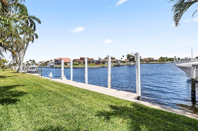 property view of water featuring a boat dock