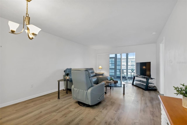 living area featuring hardwood / wood-style floors