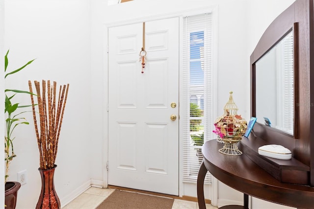 view of tiled foyer